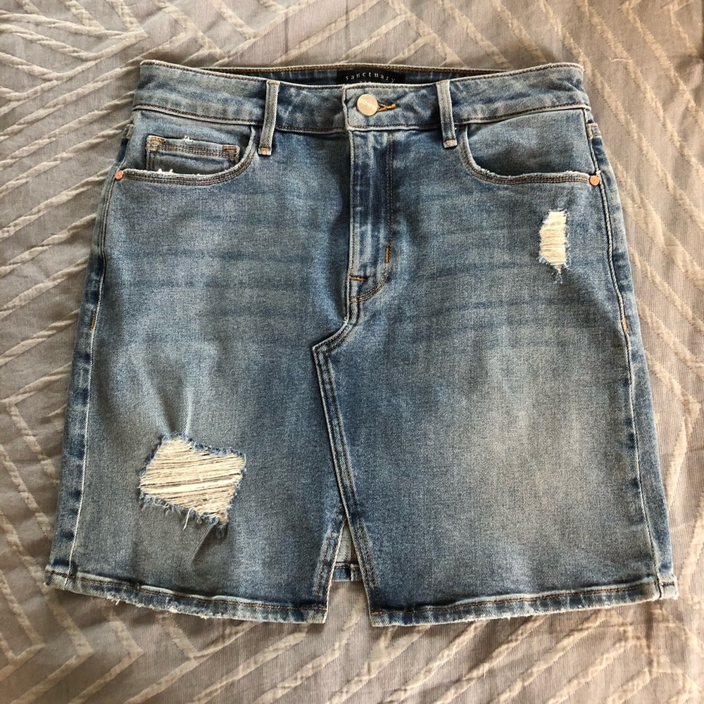 Sanctuary Leo Denim Mini Skirt